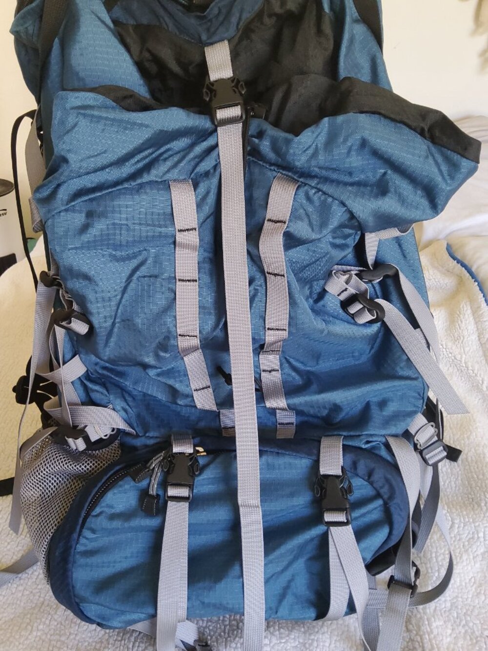 Gregory Shasta Internal Frame Hiking Backpack 82L Blue Gray Camping Expedition M - Picture 2 of 11